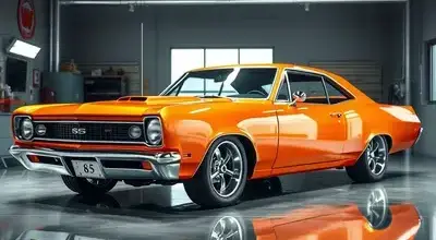 Custom paint job on classic car