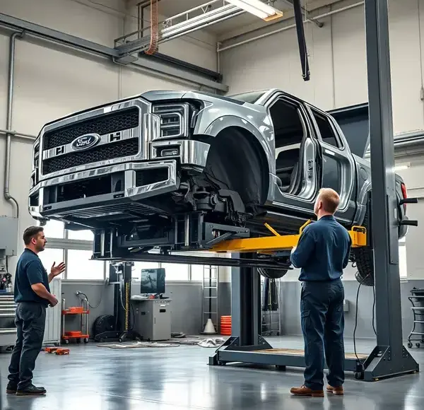 Complete truck collision repair before and after